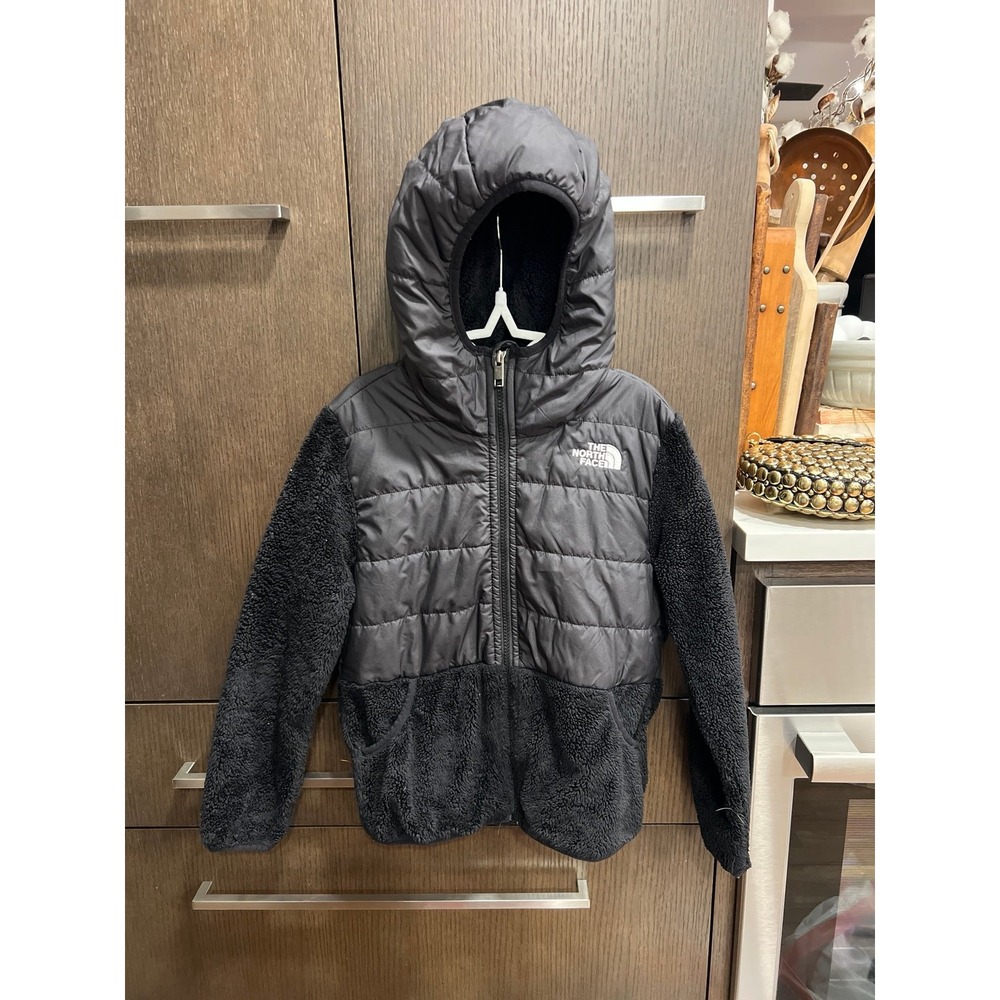 The North Face Sherpa Mashup Hoodie Full Zip Jacket in black girls 10‎